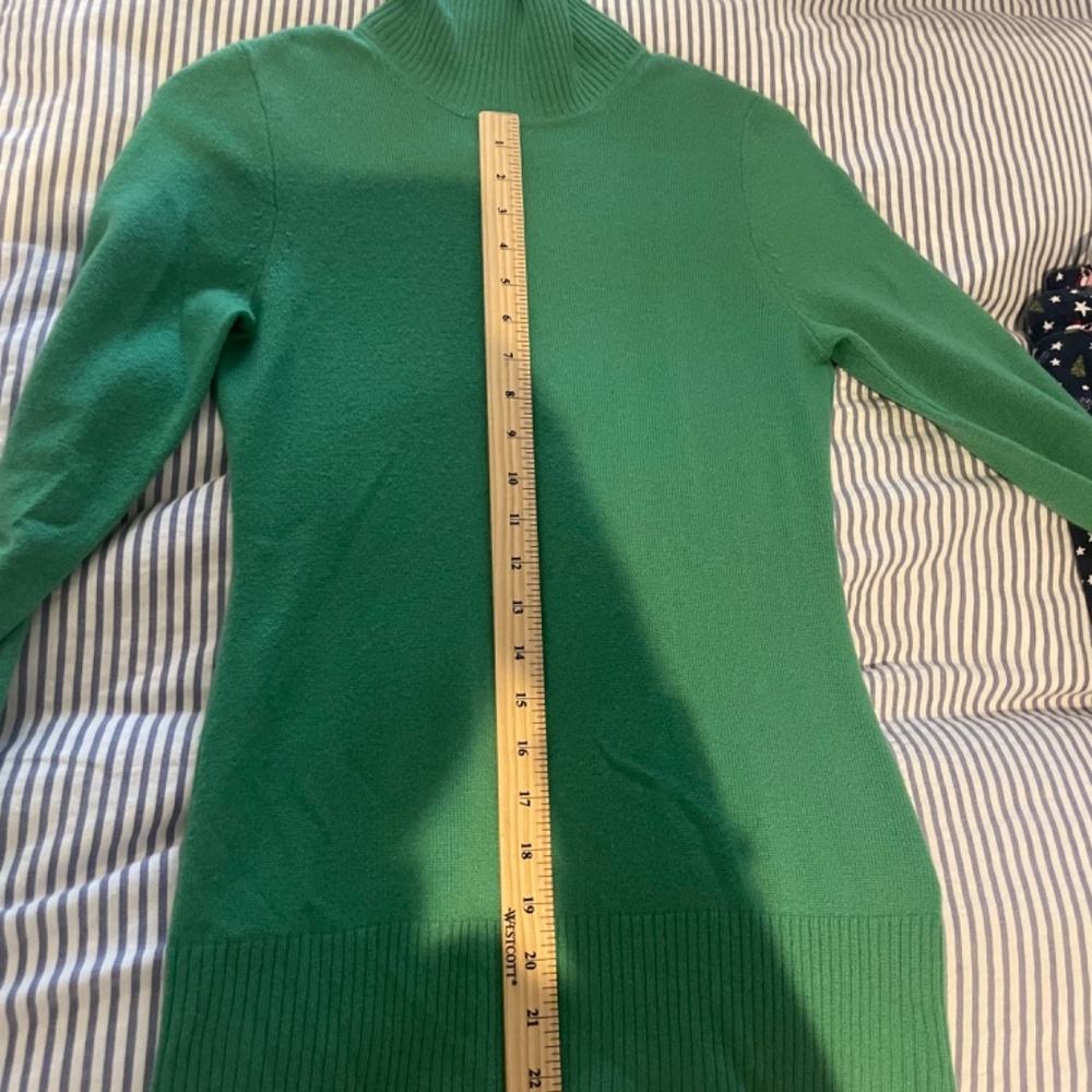 J. Crew Green Cashmere Turtleneck Sweater - Picture 6 of 6